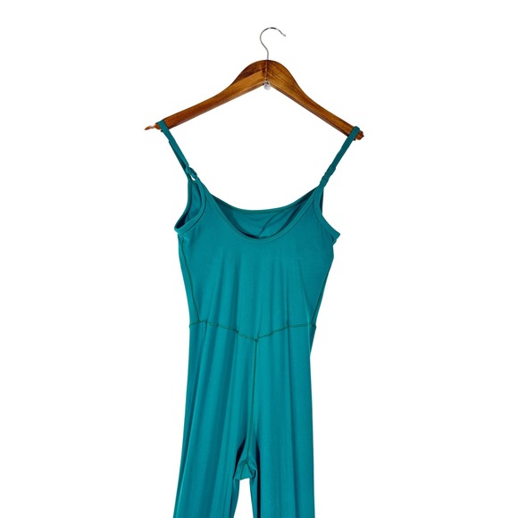 OFFLINE by Aerie Real Me Xtra Green Flare Jumpsuit XS One Piece Workout Yoga - Picture 10 of 10